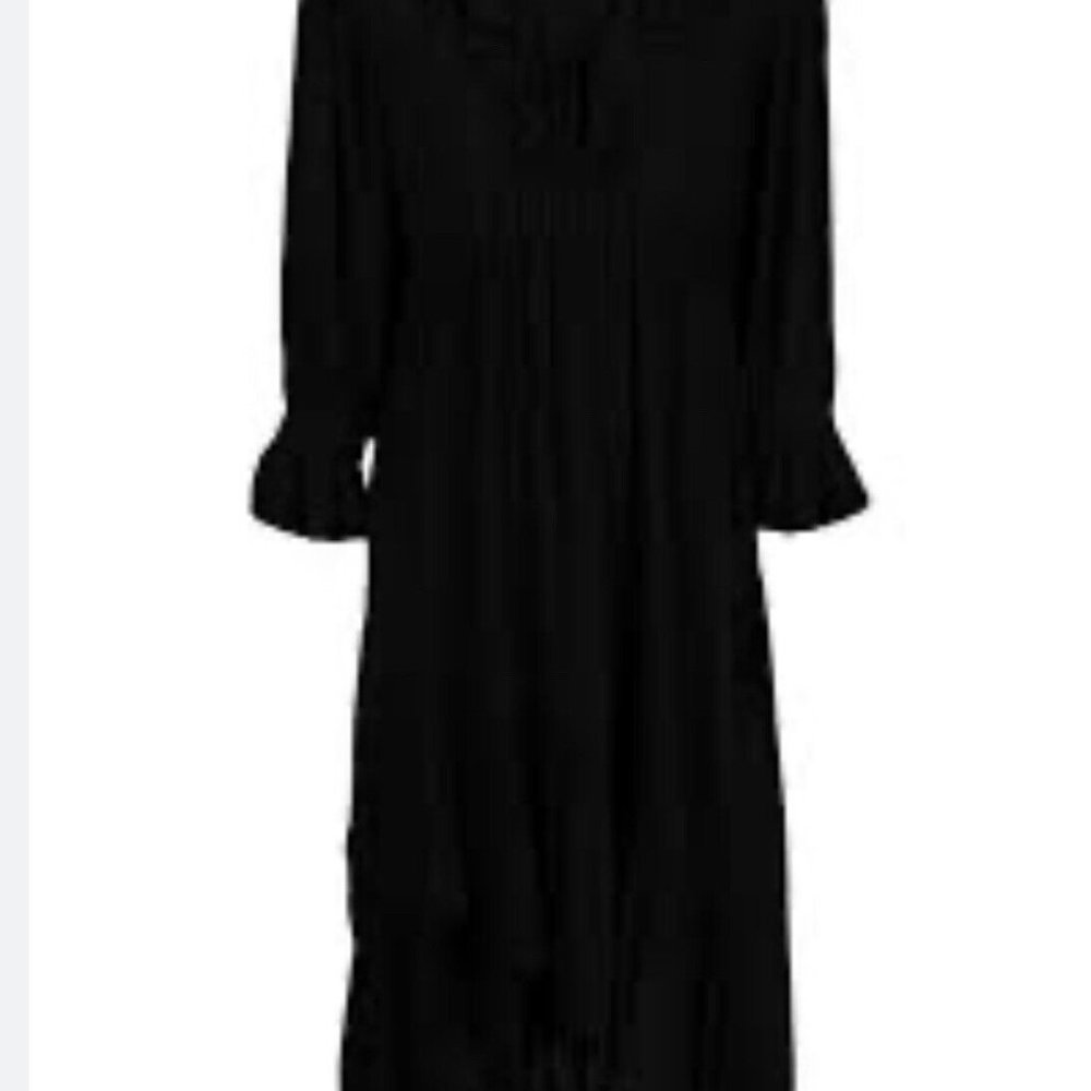 BA&SH Rym Asymmetrical Midi Dress - Black_Small (1) - Picture 7 of 7